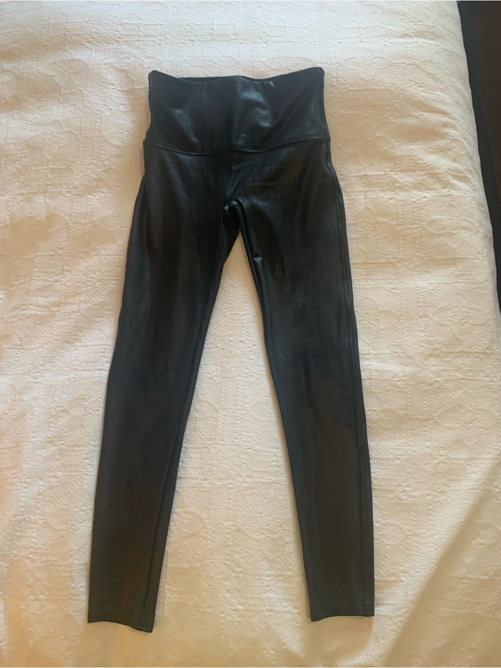 SPANX Black High-Rise Faux Leather Leggings